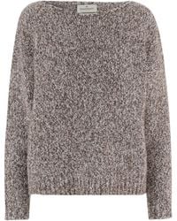 Bruno Manetti - Mélange Crew-Neck Knitted Sweater - Lyst