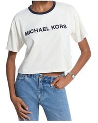 Michael Kors - Logo-Embroidered T-Shirt - Lyst