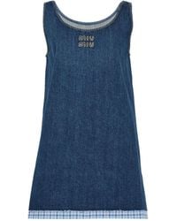 Miu Miu - Round Collar Sleeveless Dress - Lyst