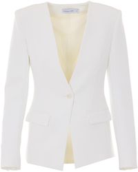 Patrizia Pepe - V-Neck Single-Breasted Blazer - Lyst