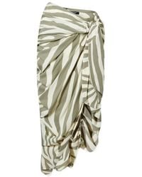 Balmain - Zebra-Print Midi Skirt - Lyst