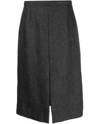 Dries Van Noten - Slit Detailed Midi Skirt - Lyst