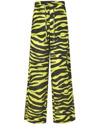The Attico - Zebra-Print Cotton Mid-Rise Wide-Leg Pants - Lyst