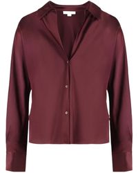 Vince - Long-Sleeved Button-Up Satin Shirt - Lyst
