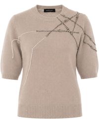 Fabiana Filippi - Embellished Short-Sleeve Knitted Top - Lyst