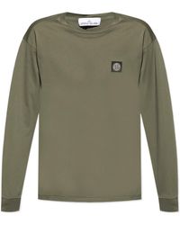 Stone Island - Compass-Patch Crewneck T-Shirt - Lyst