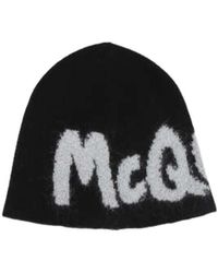 McQueen - Logo Intarsia Knitted Beanie - Lyst