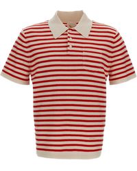 A.P.C. - Striped Short-Sleeved Polo Shirt - Lyst