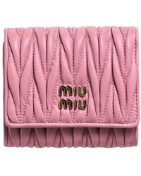 Miu Miu - Small Matelassé Nappa Leather Wallet - Lyst