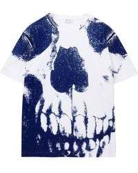 McQueen - Skull Printed Crewneck T-Shirt - Lyst