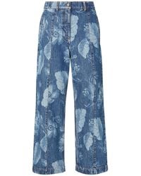 Fendi - Floral Printed Straight-Leg Long Jeans - Lyst
