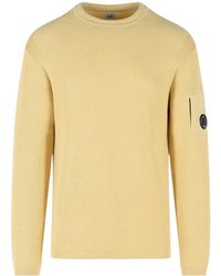 C.P. Company - Logo Plaque Crewneck Jumper - Lyst