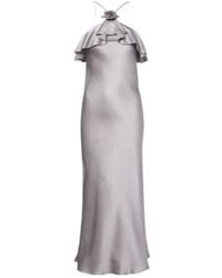 Rodarte - Floral-Appliqué Silk Charmeuse Slip Dress - Lyst