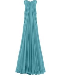 McQueen - Strapless Draped Maxi Dress - Lyst