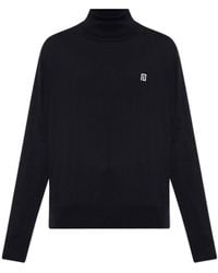 Balmain - Logo Turtleneck Knitted Sweater - Lyst