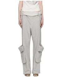 OPEN YY Linen Cargo Pants in Black | Lyst