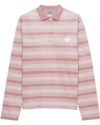 Prada - Cotton Piqué Stripe Polo Shirt - Lyst