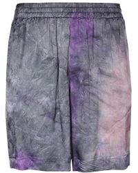 MSGM - Tie-Dyed Elasticated Waistband Shorts - Lyst