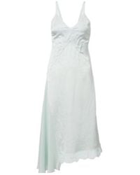 Victoria Beckham - Asymmetric Lace-Trimmed Jacquard Slip Dress - Lyst