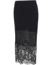 Blumarine - Knit Lace Panelled Midi Skirt - Lyst