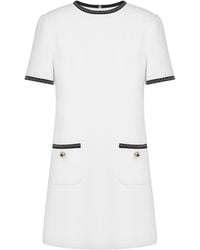 Moschino - Contrasting-Trim Knitted Minidress - Lyst