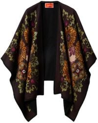 La DoubleJ - Floral-Patterned Wool Cape - Lyst