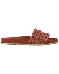 Chloé - Logo Logo Woven Leather Flip-Flops - Lyst