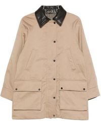 Brunello Cucinelli - Leather-Trim Coat - Lyst