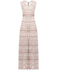 D.exterior - Chevron Wide-Leg Jumpsuit - Lyst