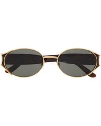 Saint Laurent - Eyewear Oval Frame Sunglasses - Lyst
