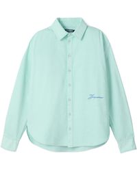 Jacquemus - Logo Embroidered Long-Sleeve Shirt - Lyst