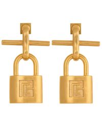 Balmain - Brass Pulse Padlock Earrings - Lyst