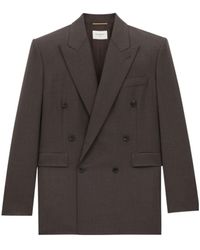Saint Laurent - Double-Breasted Long-Sleeved Jacket - Lyst
