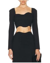 STAUD - Corde Long-Sleeved Cropped Top - Lyst