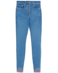 Valentino - Denim Trousers With Lace - Lyst