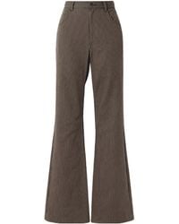 Nili Lotan - Roe Striped Cotton-Twill Flared Pants - Lyst