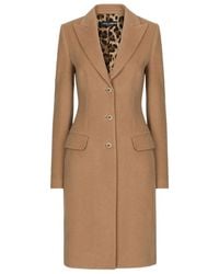 Dolce & Gabbana - Single-Breasted Straight Hem Coat - Lyst