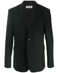 Saint Laurent - Pinstriped Buttoned Blazer - Lyst