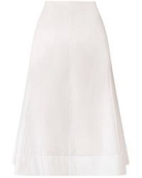 KHAITE - Paneled Cotton-Poplin Midi Skirt - Lyst