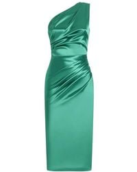 Dolce & Gabbana - One-Shoulder Draped Midi Dress - Lyst