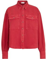 Brunello Cucinelli - Collared Long-Sleeve Shirt - Lyst