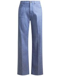 Etro - Straight-Leg Linen-Blend Denim Jeans With Pressed Creases - Lyst