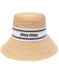 国内買付【MIU MIU】ウーブンファブリック ハット ◇完売前に◇【MiuMiu】ウーブンファブリック ハット (MiuMiu