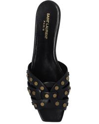 Saint Laurent - Open Toe Slip-On Sandals - Lyst