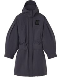 Ganni - Logo Patch Mid-Length Coat - Lyst