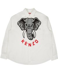 KENZO - Elephant Printed T-Shirt - Lyst