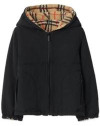 Burberry - Reversible Check Fleece Hooded Jacket - Lyst