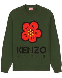 KENZO - Boke Flower Logo Intarsia Crewneck Jumper - Lyst