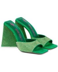 The Attico - Devon Embellished Leather And Suede Sandals - Lyst