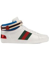 Gucci - Stripe Ace High-Top Sneakers - Lyst